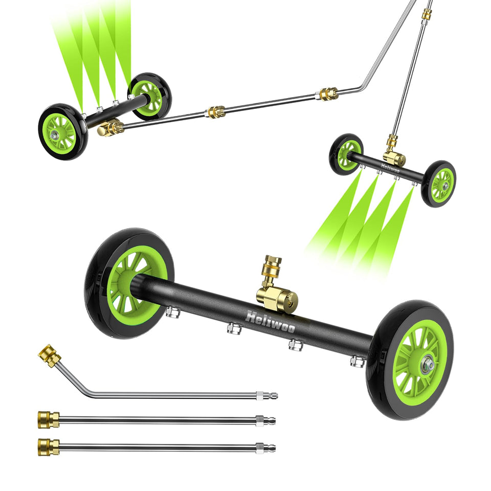 Heliwoo undercarriage cleaner 16-inch head cleans vehicle underside efficiently.