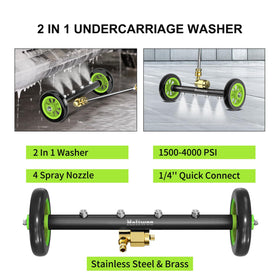 Heliwoo undercarriage cleaner with 4 nozzles delivers wide coverage.