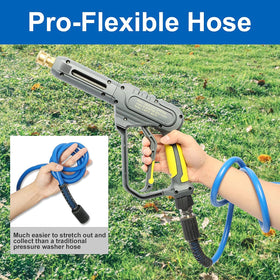 Heliwoo universal M22 fittings connected to a pressure washer