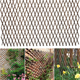 Helprise Expandable Willow Fence Panel for a sturdy garden trellis.