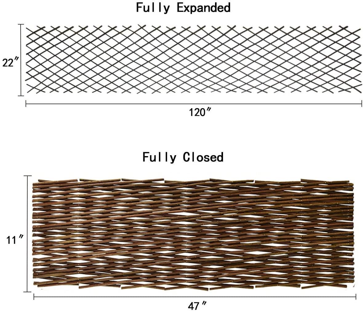 Outdoor and indoor multipurpose use of Helprise willow fence in yard.