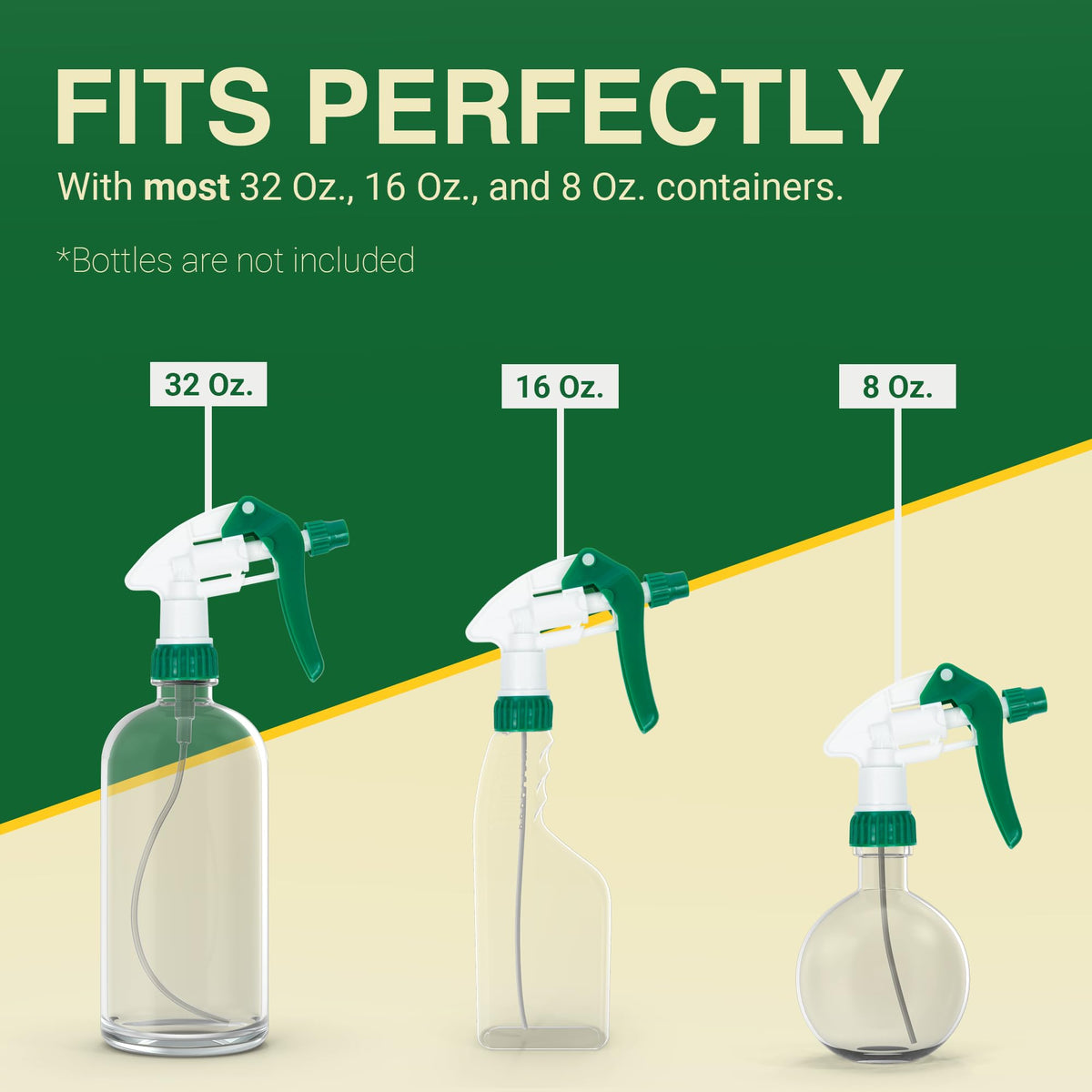 Heluva Green compatible with 8-32 oz bottles across applications.
