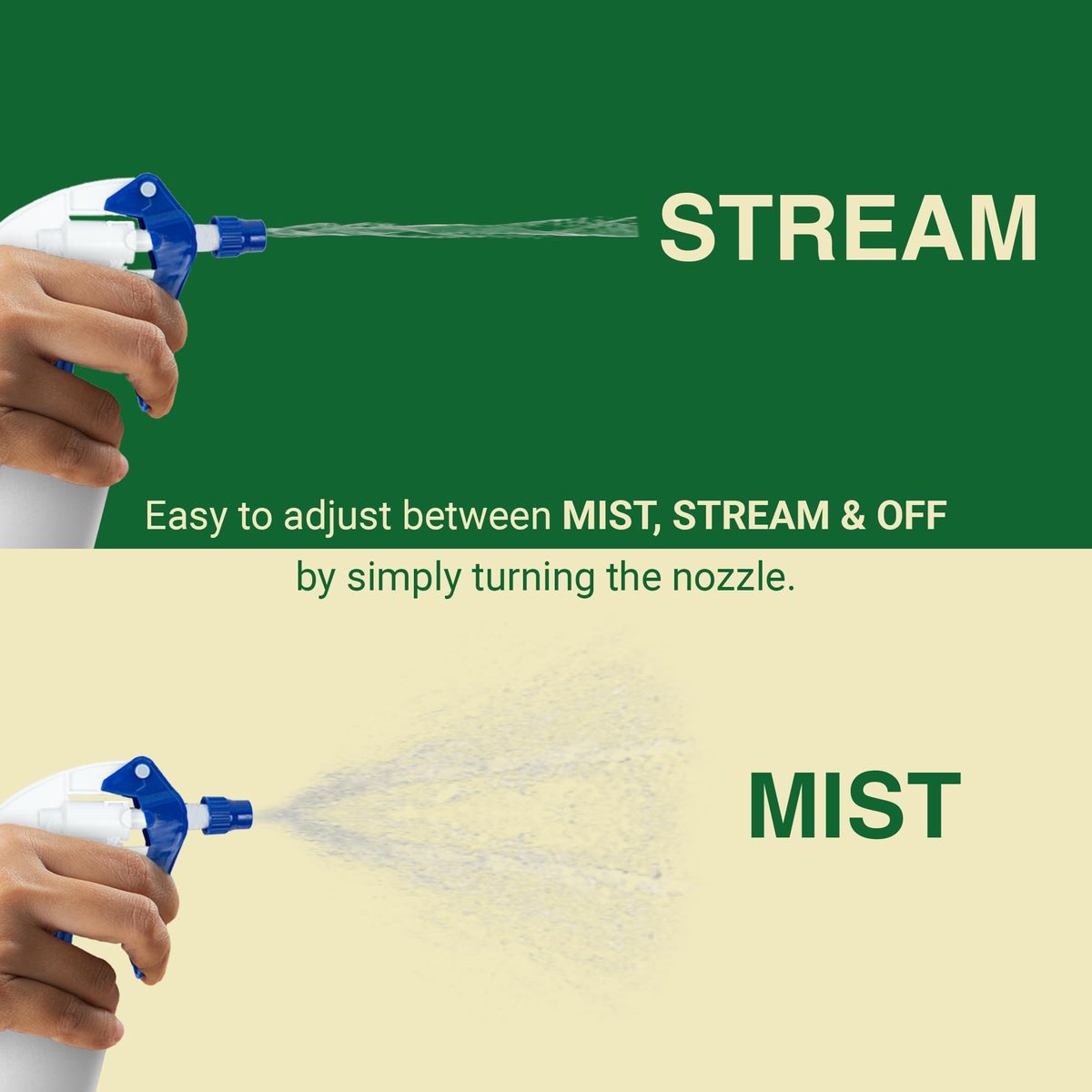 Heluva Green dip-tube with filter ensures smooth spray and reduced clogs.