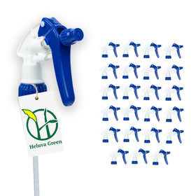 Heluva Green spray nozzle blue close-up showing precision spray control for home cleaning.