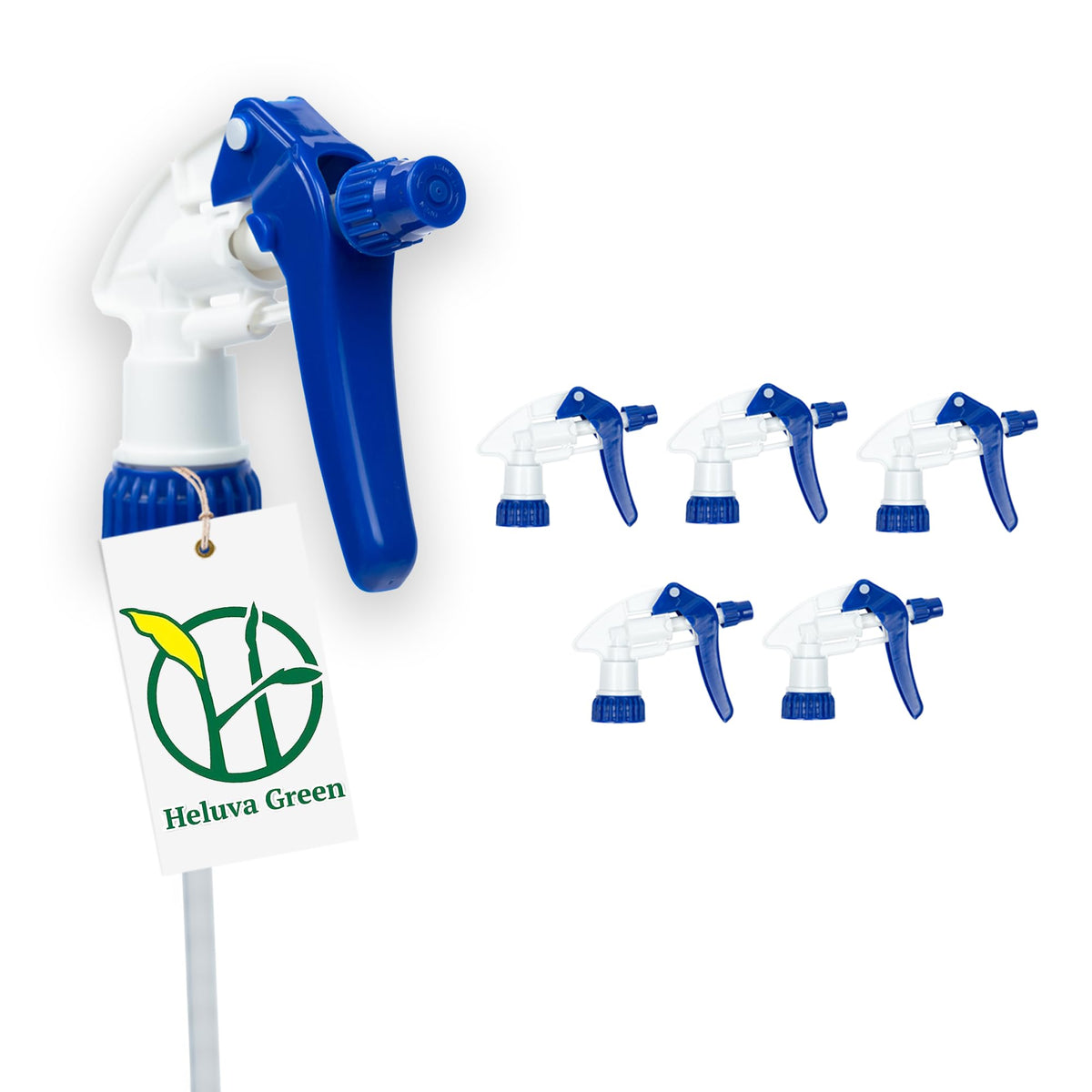 Heluva Green spray nozzle top close-up for precise mist control during cleaning.