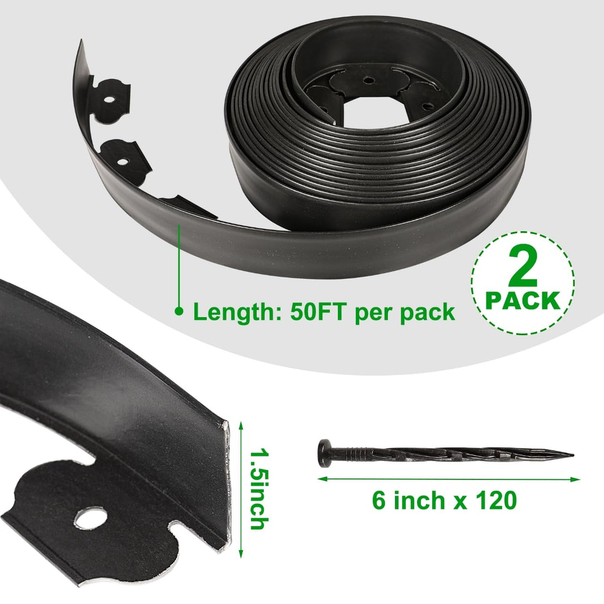 Hemikaki spikes anchor the border for lasting stability