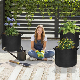 Hemikaki grow bag folded for storage demonstrates space-saving solution.