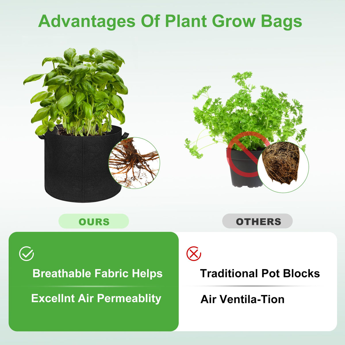 Hemikaki grow bags in-use scene for balcony or patio planting.