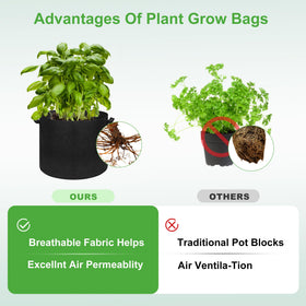 Hemikaki grow bags in-use scene for balcony or patio planting.
