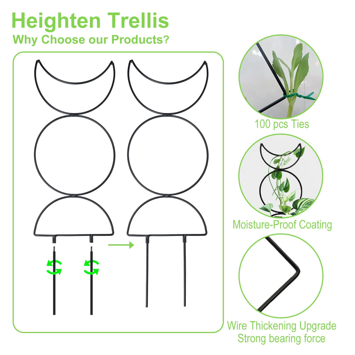 HENABLE Heighten trellis pattern 2 for outdoor vines and stable growth.