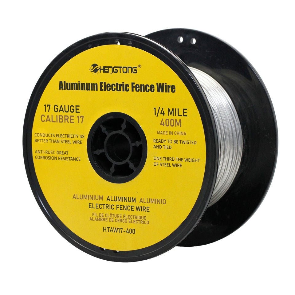 HENGTONG 17-gauge aluminum wire for electric fencing ready for garden and coop fences.