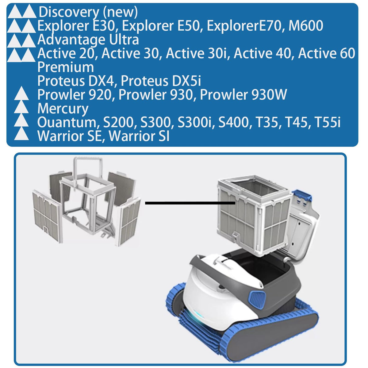 Henkgo ultra-fine filter panel for Dolphin S300 improves debris filtration.