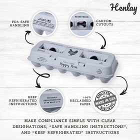 Henlay carton close-up with vintage design to organize eggs neatly