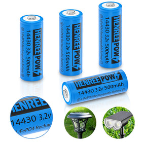 Henreepow 14430 battery pack for solar garden lights with reliable recharge cycles