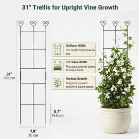 Hensal rustproof 30in trellis resists rust and weather, ideal for all-season use