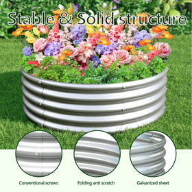 Henshwon round bed ideal for vegetables, herbs, and flowers.