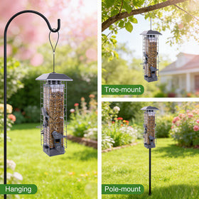 Henzavk four-port design with perches for multiple birds.