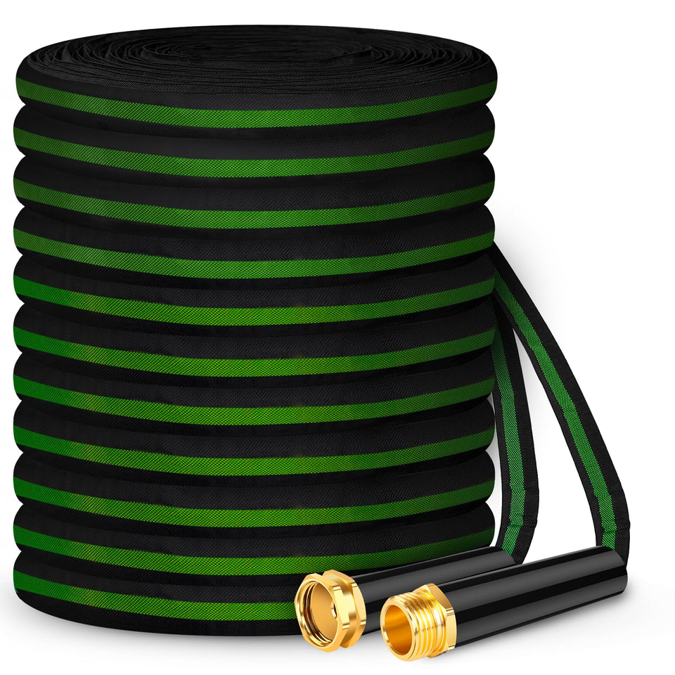 Hepciee Garden Hose 50ft stored neatly in the included storage box.
