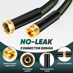 Hepciee hose with polyester outer layer resists wear for durable outdoor use.