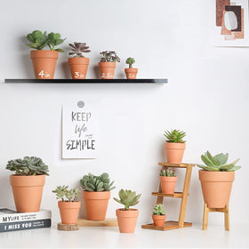 HERDUK small terracotta pots suit desks and shelves.
