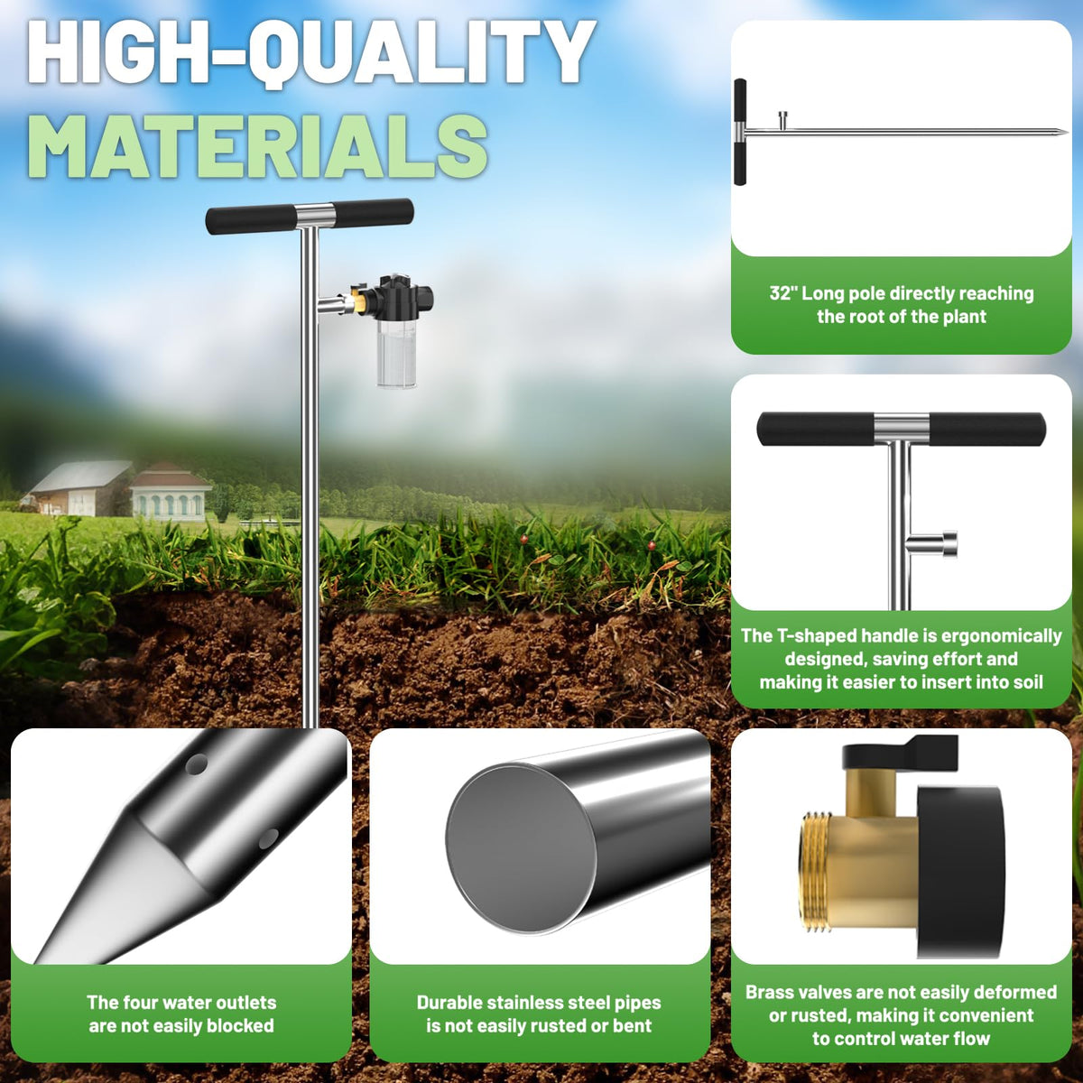 Dual-mode setup of Hermsche tree watering tool for water or fertilizer mix