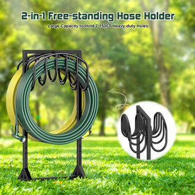 HeroicLion double-hose stand shown in stable base setup.