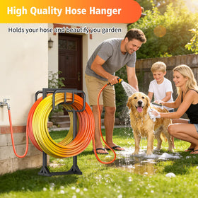 HeroicLion double-sided hose hooks maximize storage for two hoses in small spaces.