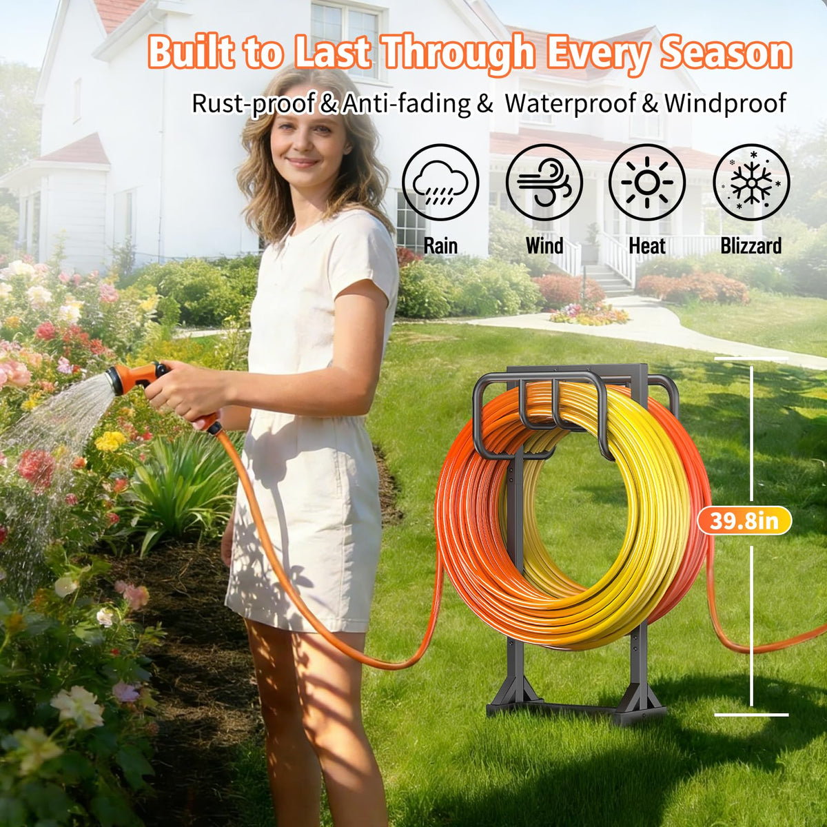 HeroicLion four ground spikes ensure sturdy placement on varied outdoor surfaces.