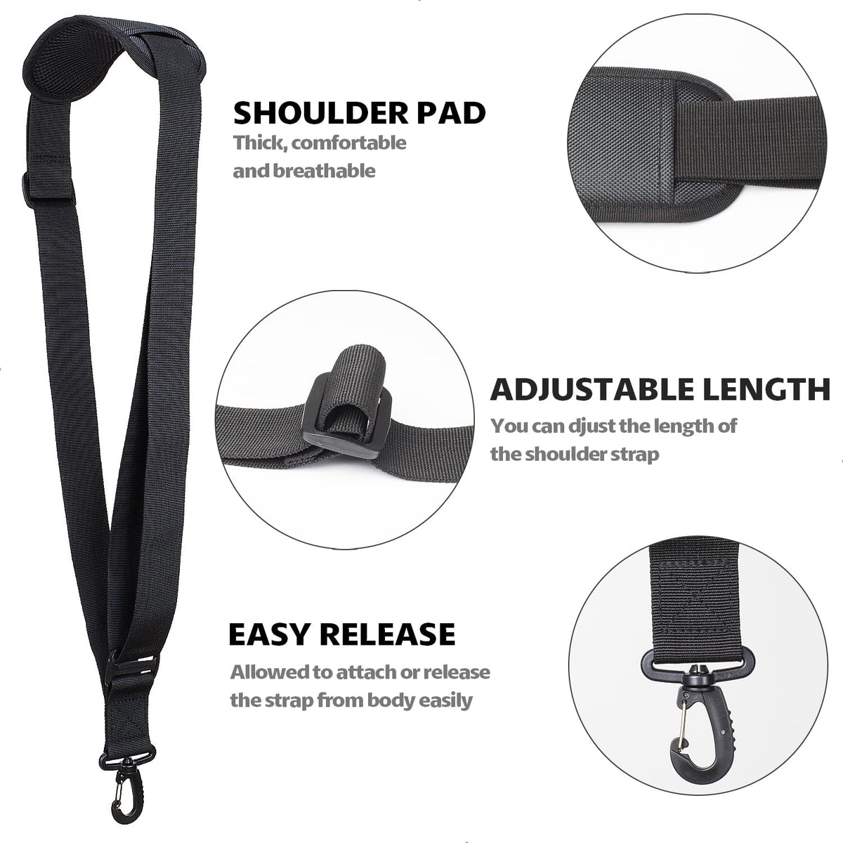 Hetilicjdm trimmer strap quick-release buckle for easy tool changes.