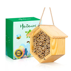 hewewor Mason Bee House with 90 nesting tubes included for bees
