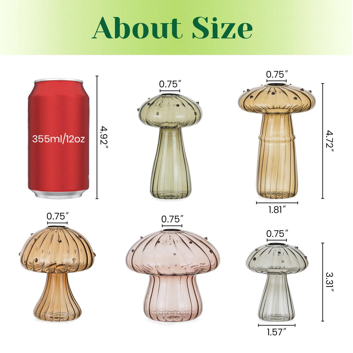Hewory amber mushroom plant vase brings nature-inspired charm to living room