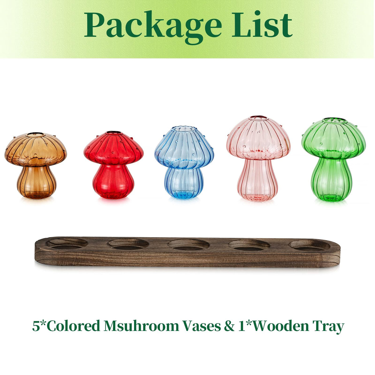 Hewory glass mushrooms invite whimsy while letting you observe growth progress.