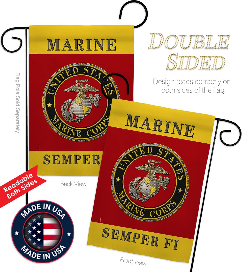 Hexagram Semper Fi flag closeup texture highlights durable polyester weave