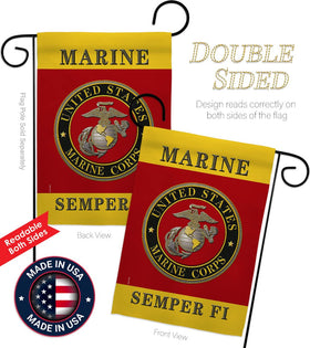 Hexagram Semper Fi flag closeup texture highlights durable polyester weave