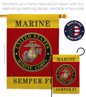 Hexagram Semper Fi flag holographic label confirms official licensed product