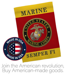 Hexagram Semper Fi flag vivid colors stay bright in sun and rain