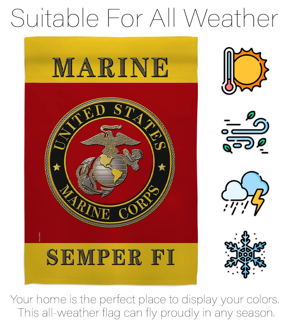 Hexagram Semper Fi flag weatherproof design withstands outdoor conditions