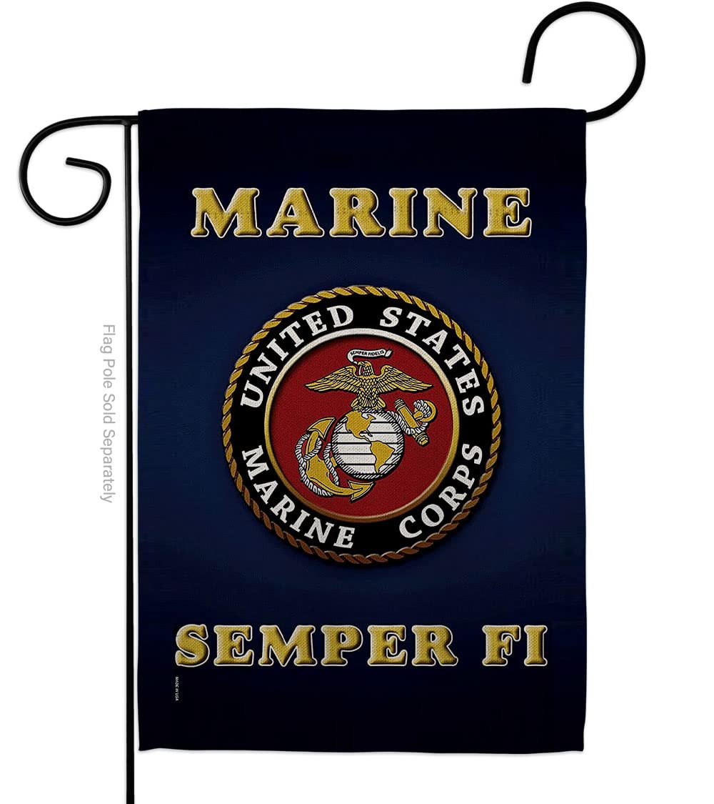 Hexagram USMC flag two sides with vibrant print for outdoor display