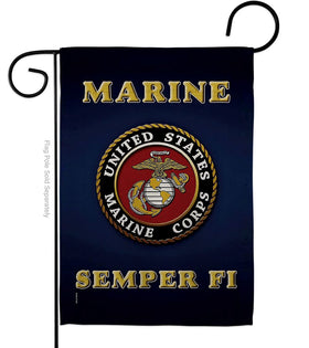Hexagram USMC flag two sides with vibrant print for outdoor display