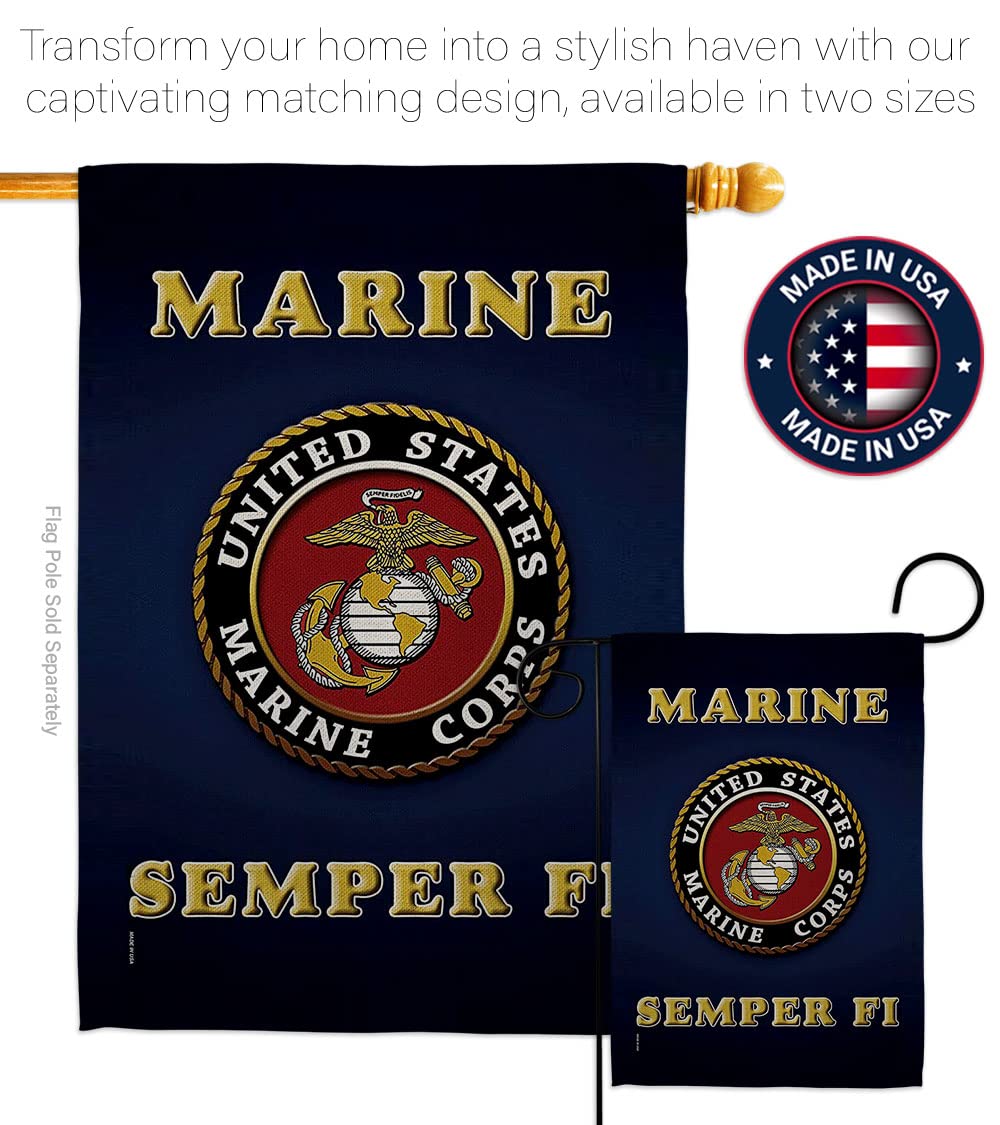 Hexagram USMC two-sided flag design remains vivid in sun or rain