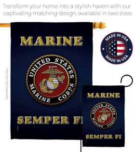 Hexagram USMC two-sided flag design remains vivid in sun or rain