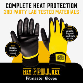 Hey Grill Hey Pitmaster Gloves medium size fit for comfortable control.