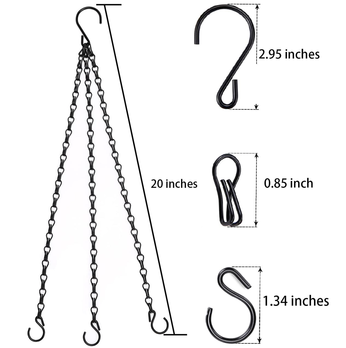 Heybe 20-inch chain with hooks installed for easy setup