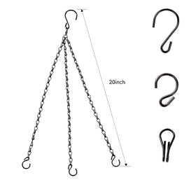 Heybe 3-point 20-inch hanging plant chain provides flexible height adjustment.