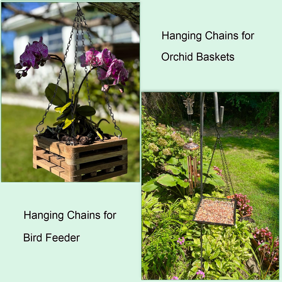 Heybe 33lbs capacity chain supports heavier planters safely.