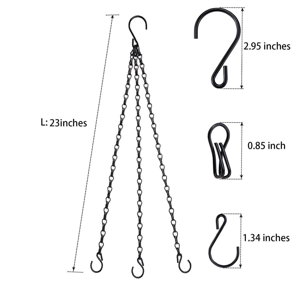 Heybe hanging chains fit lanterns and pots for decorative spaces.