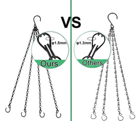 Heybe strong 4-leads chain enhances weight capacity for planters.