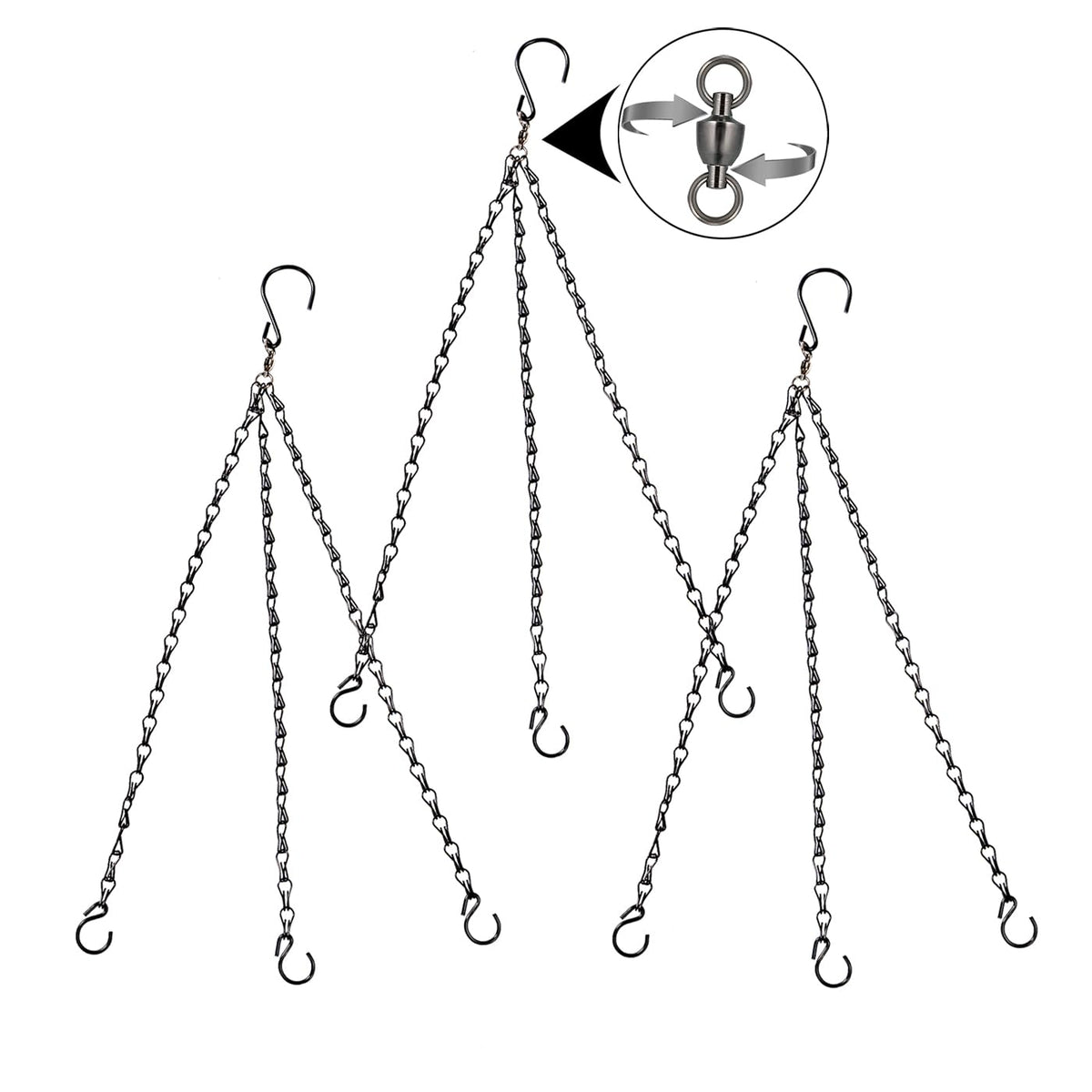 Heybe Update 360-degree swivel hanging basket chain for easy watering from any angle.