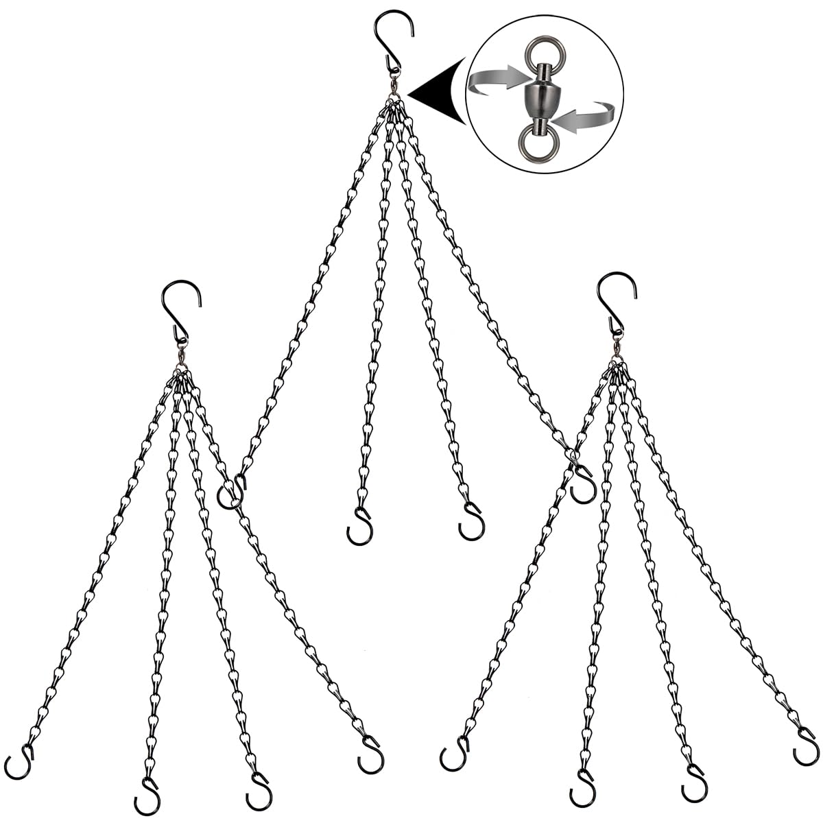 Heybe Update 360° swivel hanging chain ideal for flexible plant placement and watering.