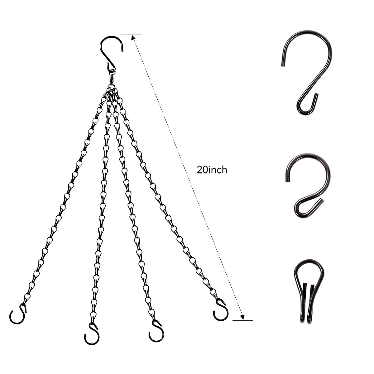 Heybe Update four-point hanging chain with sturdy hooks for stability.